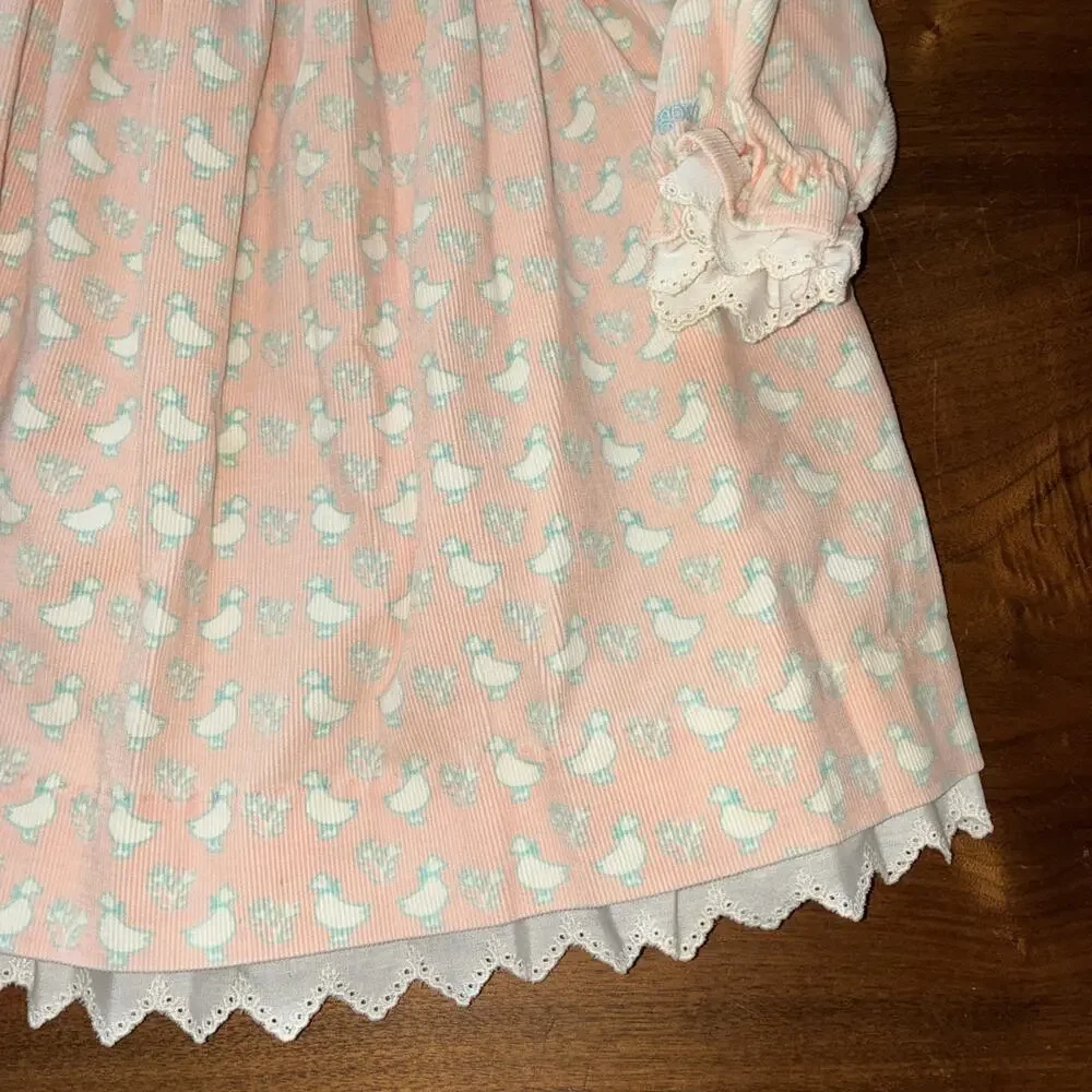 Vintage Oshkosh - Pink goose duck‎ corduroy dress, 2T RARE